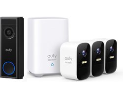 Eufycam Nachtzicht C30 2K FHD Video Deurbe+ 2C 3pcs Draadloze Beveiligingsset - Bundel