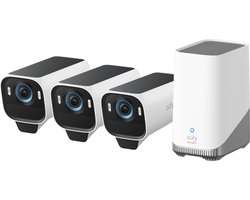 eufyCam S3 Pro Beveiligingscamera 3-Pack + HomeBase 3 - Security Camera System - 4K Resolutie - AI Bewegingdetectie - Nachtzicht - Weerbestendig - Draadloos