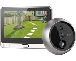 EZVIZ DP2C – Video Deurbel met 4.3” Scherm – 1080p Video, 155° Groothoek, PIR Detectie & Nachtzicht – Tweeweg Audio – MicroSD - Zilver