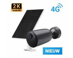 EZVIZ EB3 4G Kit – 2K Beveiligingscamera & 5W Zonnepaneel – Ai Powered, Motion Detection & Active Defense - Google Assistant & Amazon Alexa - IP65
