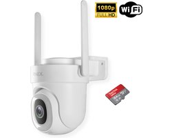 Finex Beveiligingscamera - Inclusief SD kaart (64GB) - Buiten camera met nachtzicht - Beveiligingscamera buiten - Met wifi en app