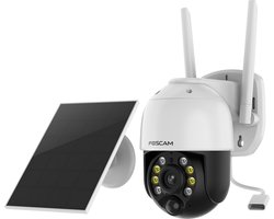 Foscam B4 IP Camera - 100% draadloze - 2K/4MP - Nachtzicht - Pan/Tilt - Zonnepaneel - Batterijcamera - Wit