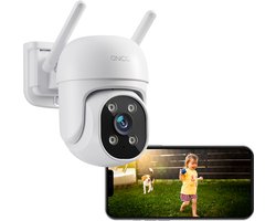 GNCC GK2C Bewakingscamera voor Buiten - 1080P IP-Camera's - Wifi Bluetooth en app - PTZ 360° - Waterdicht (IP66) - 2-Weg Audio - Wit