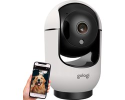 Gologi Huisdiercamera met App - 2K 4MP Ultra HD - Hondencamera - Pet camera - Beveiligingscamera Binnen - Security camera - Voor alle huisdieren - Met wifi - Wit