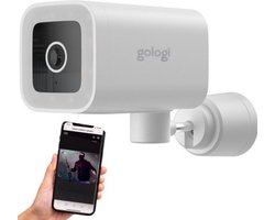 Gologi Premium Outdoorcamera - Buitencamera met Nachtzicht - Beveiligingscamera - Security Camera - 4MP - IP Camera - Geluid en Bewegingsdetectie - Met Kabel - Met Wifi en App - Wit