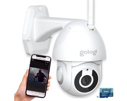 Gologi Superior Beveiligingscamera Buiten – 3K HD 5MP - Buiten Camera Met Nachtzicht – Buitencamera - Bewakingscamera voor Buiten- Met WiFi en APP - Incl. 32GB SD - Wit