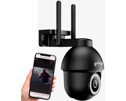 Gologi Superior Outdoorcamera 2 - Buiten camera met nachtzicht - Beveiligingscamera - Security camera - Muur & Dakbevestiging - 4K - Met wifi en app - Zwart
