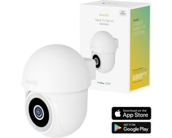 Hombli 2K Pan & Tilt - Beveiligingscamera - Bewakingscamera voor buiten - 2K - Gekleurd Nachtzicht - Volgfunctie - Wit