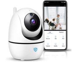 Huisdier en Baby Wifi Beveiliging Camera – App met Luister en Spreek Functie – Full HD 2 Megapixel - Met Beweeg En Geluidsdetectie – Bewaak uw Huis, Hond of Baby