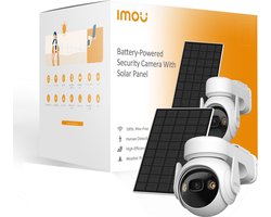 Imou Cell PT Solar Kit - Beveiligingscamera - 2K QHD Draadloos Bewakingscamera Voor Buiten - Met Zonnepaneel Voor Onbeperkte levensduur Van De Batterij - 15.000 mAh Batterij - USB-C Snelladen - Draaien En Kantelen Voor 360° Dekking - IP66