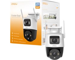Imou Cruiser Dual 6MP - Beveiligingscamera Voor Buiten - Wit - Camera Met Verstelbare Dubbele Lens (2 x 3MP) - 360° Dekking - Accurate Persoons- En Voertuigdetectie - Nachtzicht Continue In Kleur - Sirene - IP66 Bestemd Tegen Zware Weeromstandigheden