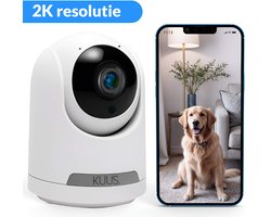 KUUS® BC1 2K Wifi Camera – Beveiligingscamera Binnen met Nachtzicht & Bewegingsdetectie | Huisdiercamera / Bewakingscamera voor Binnen met 360° Draaifunctie & Veilige Opslag