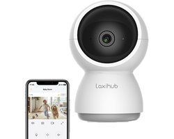Laxihub P7 Wifi Beveiligingscamera Voor Binnen - Huisdiercamera - Babyfoon - 3MP - Beweegbaar - Dual-Band Wifi - Draadloos - Full360° bewaking - Geen Blinde Vlekken - Geen Maandelijkse Kosten - HD - Besturing via App - Onvif