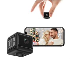 Mini draadloze beveiligingscamera -1080Pwerkt op batterijen-geschikt voor binnen en buiten-PIR-bewegingsdetectie en nachtzicht bij 0 lux-cloud-/SD-kaartopslag, live weergave voor 4 gebruikers-draadloze beveiligingscamera voor thuisgebruik-1 product