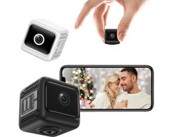 Mini draadloze beveiligingscamera -1080Pwerkt op batterijen-geschikt voor binnen en buiten-PIR-bewegingsdetectie en nachtzicht bij 0 lux-cloud-/SD-kaartopslag, live weergave voor 4 gebruikers-draadloze beveiligingscamera voor thuisgebruik
