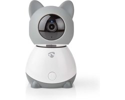 Nedis SmartLife Camera voor Binnen - Full HD 1080p - Pan tilt - Cloud Opslag (optioneel) / microSD (niet inbegrepen) - Met bewegingssensor - Nachtzicht - Grijs / Wit