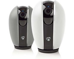 Nedis SmartLife Camera voor Binnen - Full HD 1080p - Pan tilt - Cloud Opslag (optioneel) / microSD (niet inbegrepen) - Nachtzicht - Donkergrijs / Wit