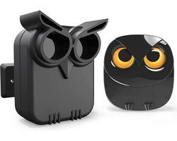 Opritverklikker - Entreemelder - Draadloos Opritalarmsysteem - 1 Ontvanger - 800 Meter Bereik - Plastic -Uil Design - Zwart