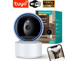 Pora&Co - Beveiligingscamera - Tuya app - Beveiligingscamera voor binnen - Pan-Tilt-Zoom - 1080p Full HD Beeldresolutie - Privacy Modus - Wi-Fi