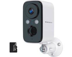 Protectly® Beveiligingscamera Draadloos Buiten – 2K HD 3MP - Bewakingscamera Voor Buiten - Buitencamera - Buiten Camera Met Nachtzicht - Security Camera - Oplaadbaar - Met WiFi en APP - Incl. 64GB SD - Zonnepaneel Optioneel - Wit