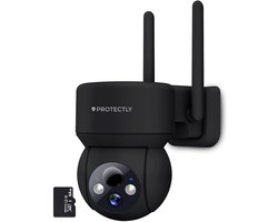 Protectly® Bewakingscamera Voor Buiten – 2K HD 3MP - 64GB SD - Buiten Camera Met Nachtzicht – Buitencamera - Beveiligingscamera Buiten - Met WiFi en APP 2.4/5 GHz