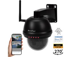 SecuFirst CAM214Z met 64GB opslag Dome Camera zwart - IP Camera draai- en kantelbaar voor buiten - FHD 1080P
