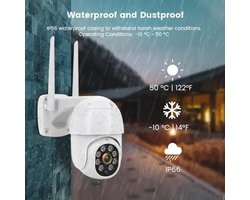 Smartlife of Tuya app HD Beveiligingscamera, compleet incl. SD kaart. • Full HD resolutie • Volledig draaibaar • Bewegingsdetectie • IP66 Waterproof • Night vision • Ingebouwde WiFi en LAN aansluiting. • incl. SD-kaart.