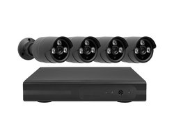 Smartwares CWR-30005 Beveiligingscamera's - Camerabewaking - Bedrade CCTV set - 4 Camera's - 1080P HD - 1TB HDD - Zwart