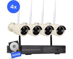 Teceye Compleet Camera Beveiliging Set met 4x Wifi IP Camera - CCTV Camerasysteem, Camera Beveiliging Buiten Draadloos, Wifi Beveiligingscamera Set Buiten - Beveiligingscamera - Beveiligingscamera buiten - Beveiligingscamera Draadloos buiten