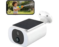 TWUFY Solar Camera - Beveiligingscamera Draadloos Buiten - Buiten Camera met Nachtzicht - Buiten Camera met Zonnepaneel - Bewakingscamera voor Buiten - Beveiligingscamera Buiten - 4MP Ultra HD - Met wifi en App - Wit
