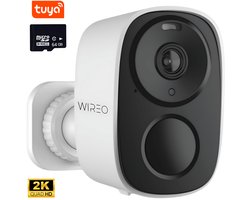 WiREO SecureView™ Oplaadbare IP Camera voor Buiten - Draadloze Beveiligingscamera - Motion Tracking - Ingebouwde Mic & speaker - SD-kaart & Cloud Opslag mogelijk - Night Vision - 5000mAh ingebouwde batterij - GRATIS 64gb SD-kaart