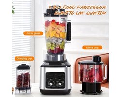3-in-1 Elektrische Blender – Multifunctionele Mixer – Sapcentrifuge – Smoothiemaker – Keukenmachine – 9500W Krachtige Motor – 3L, 1,5L en 0,5L Containers