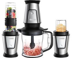 3-in-1 Multifunctionele Foodprocessor - Nutribullet - Blender - Hakmolen - Smoothie Maker - Droogmolen - 700W