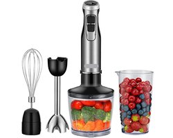 4-in-1 Krachtige Staafmixer - Blender - Staafmixer set - 1200W - Hakmolen & Smoothiebeker - Hand Blender