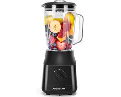 Aigostar Blender glas - Smoothie Maker 1500ML - 800W - Zwart