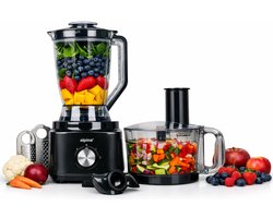 alpina Keukenmachine FP413GS - Blender Smoothie Maker 1.8L - Foodprocessor met Snijmessen en Raspschijven - Hakmolen Elektrisch - 750W - Zwart