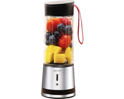 alpina Portable Blender 300ml - USB Oplaadbare Mini Smoothiemaker - Draagbare Smoothie Maker 125W - RVS Keukenmixer met 1 Snelheid - Zilver