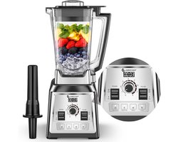 AMZCHEF 2000W Smoothie Blender – 2L Tritan Kan, 8 Standen + 4 Programma’s, 8 Roestvrijstalen Messen, Zelfreinigend – BPA-vrij