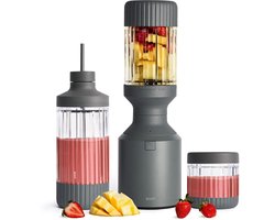 BEAST Krachtige Blender - 3 To-go bekers - 1200 ml - Smoothie maker met bewaardoppen, drinkdop en draagdop - 1200 W