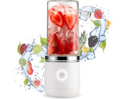 Blend In® 2.0 Draagbare blender - Blender to go - Smoothie blender - Mini blender - Smoothie maker - Portable blender - Smoothies & Shakes - Draadloos & Draagbaar - USB oplaadbaar - Wit