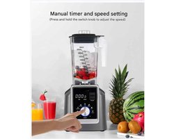 Blender - 2200W - Foodprocessor - Krachtige Keukenblender - 6 Automatische Programma’s - 2L BPA-vrije Kan - Voor Smoothies - Soepen - IJshakken