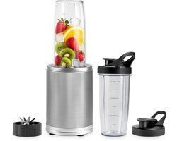 Blender - 6-Delige Set - 2x 800ml Drinkbekers - Smoothie Maker - 1200W - Vaatwasserbestendig - BPA-vrij - Draagbare Blender - Zilver - van Saaf