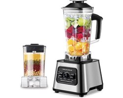 Blender - 6000w - Multifunctioneel - 2,5 liter - Bevroren fruit - Mixer - Voor ijs - Smoothie maker - BPA vrij materiaal - Zwart zilver -