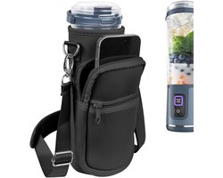 Blender Opbergtas, Verstelbare Smoothie Blender Draagtas met Schouderband, Draagbare Kleine Blender Container Geschikt voor Ninja Handblender (Zwart)