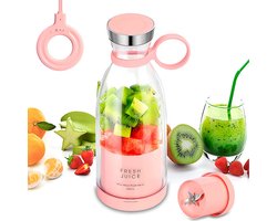 BORVAT® - Roze Draadloze Blender To Go | Smoothie Maker voor Onderweg - Draagbare Mini blender