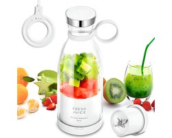 BORVAT® - Witte Draadloze Blender To Go | Smoothie Maker voor Onderweg - Draagbare Mini blender