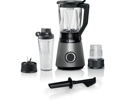 Bosch MMB6177S VitaPower Serie 4 - Blender - Zilver - 1200W - ToGo Bottle 0,6 l, Kunststof hakmolen
