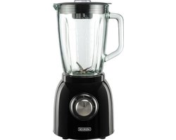 Bourgini Nostalgic Blender Black 1.5L - Glazen kan - Zwart - Ijscrusher - Mixer - 600 Watt
