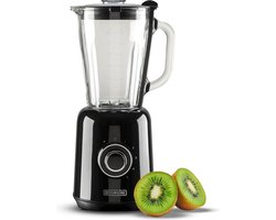 Bourgini Retro Blender - 5 snelheden en pulsfunctie - 1,5 Liter - Blender Smoothie - 500 Watt - Zwart