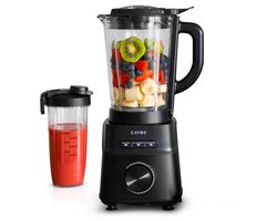 Cavos Blender 1200W - Smoothie Blender met Glazen Kan 1,5L & To-Go Beker 600ml - Ice Crush - Krachtige power blender - 5 Snelheden - RVS - Zwart